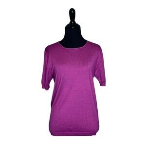 Cruciani Fuchsia short sleeves sweater top size small
